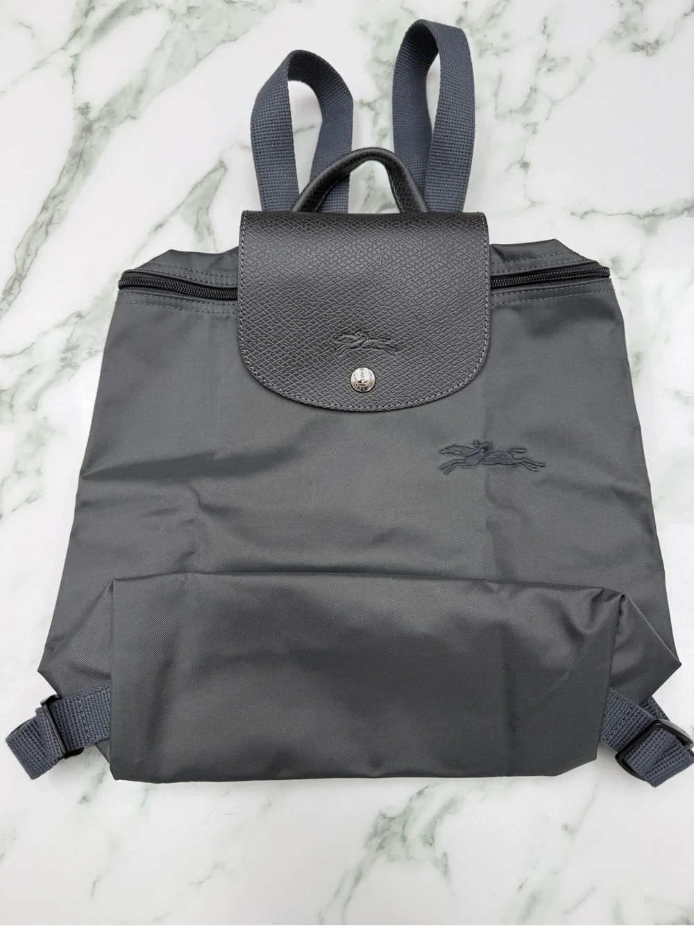 Longchamp Le Pliage “Green” Nylon Backpack – Graphite Gray (NWOT)